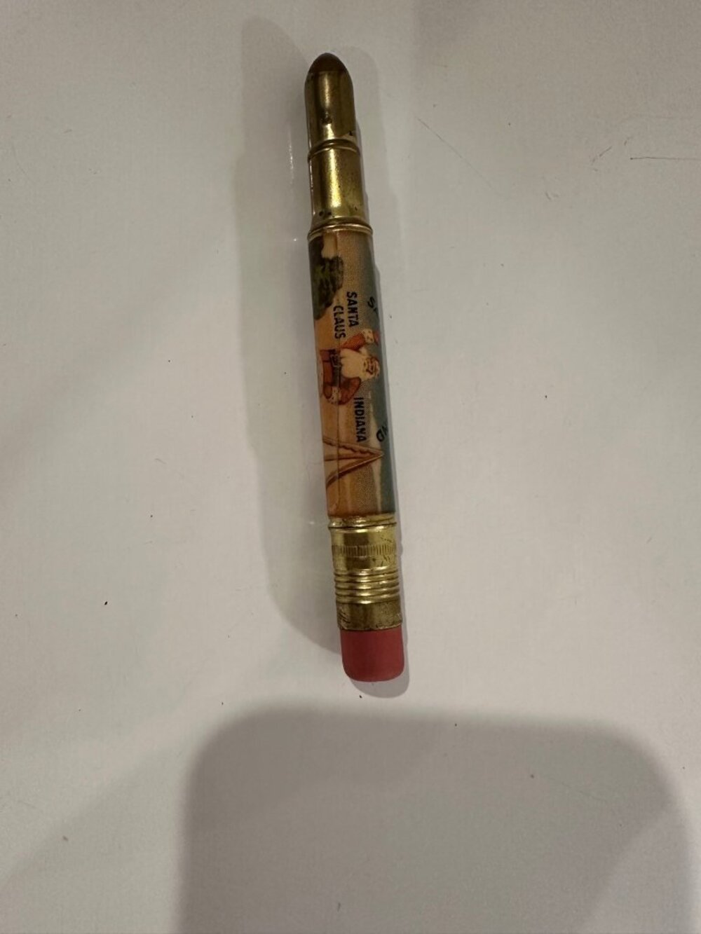 Vintage Santa Claus Land Indiana Bullet Pencil Souvenir